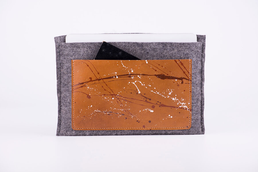 Genuine Leather Splatter Ipad Bag 